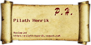 Pilath Henrik névjegykártya